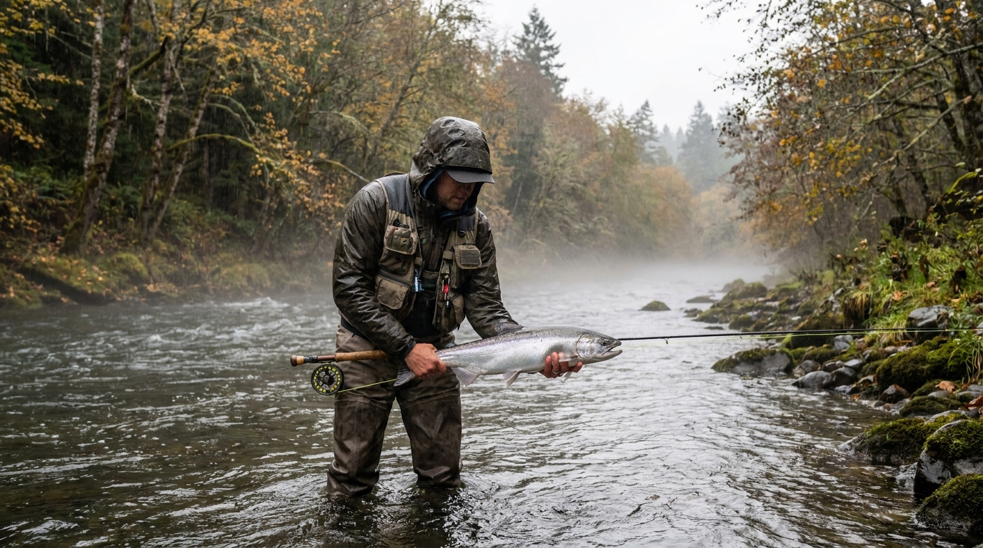 Coho Salmon on Oregon's Coastal Rivers: Fall Run Tactics for Rain-Swollen Streams