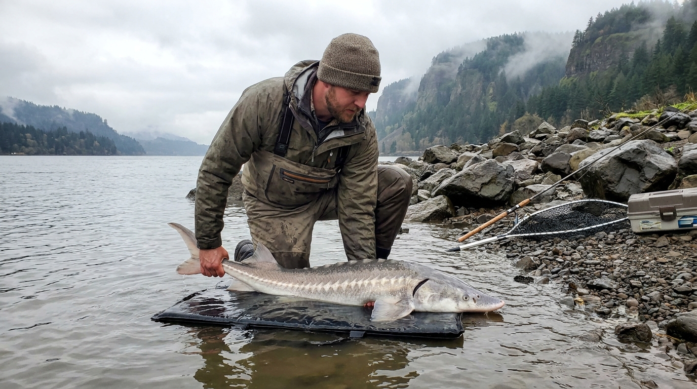 Columbia River White Sturgeon: Bank Access, Bait Rigs, and Season Rules for Oregon Anglers