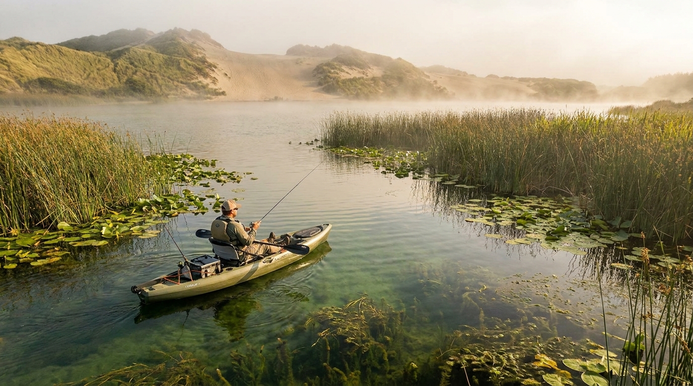 Tahkenitch and Eel Lake Summer Fishing: Bass, Cutthroat, and Perch on Oregon's Coastal Dune Lakes